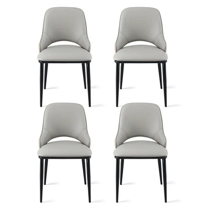 Artiss 4x Dining Chairs Hollow PU Leather Kitchen Lounge Cafe Accent Chair Grey - Mekamart Australia
