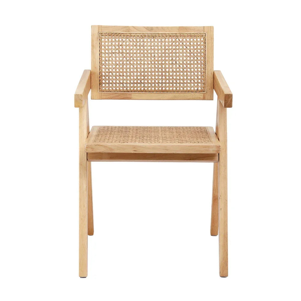 Artiss 1x Dining Chair Wooden Rattan Seat Rubber Wood Frame - Mekamart Australia