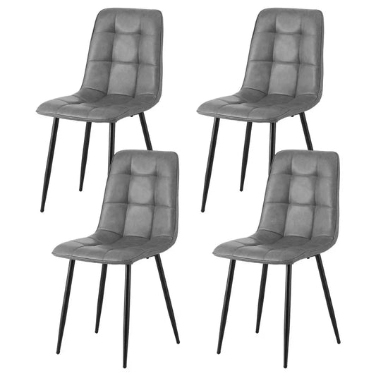 Artiss 4x Dining Chairs Retro PU Leather Kitchen Lounge Cafe Accent Chair Grey - Mekamart Australia