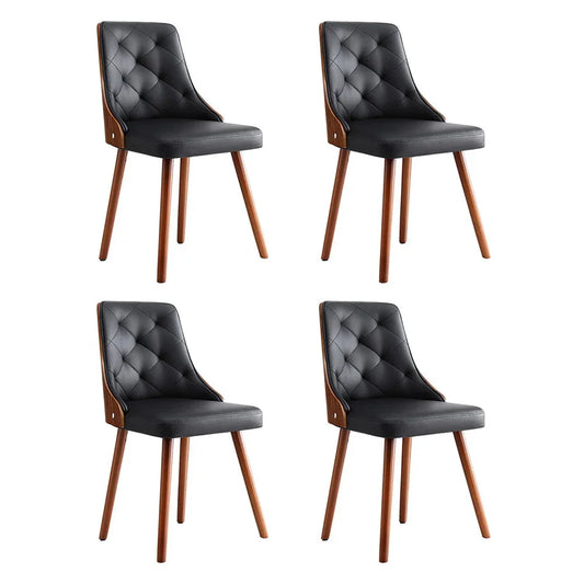 1 Set of 4 Artiss Dining Chairs Black PU - Mekamart Australia