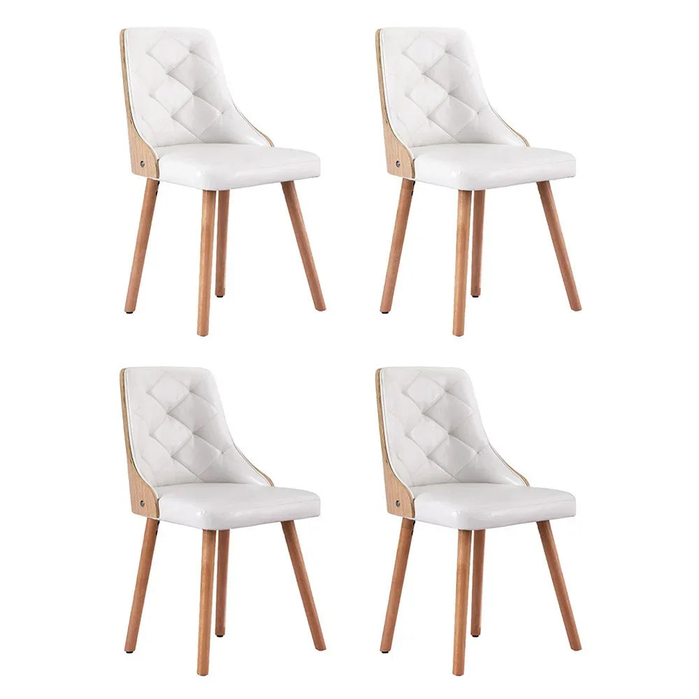 1 Set of 4 Artiss Dining Chairs White PU - Mekamart Australia