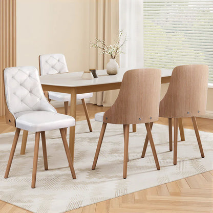 1 Set of 4 Artiss Dining Chairs White PU - Mekamart Australia