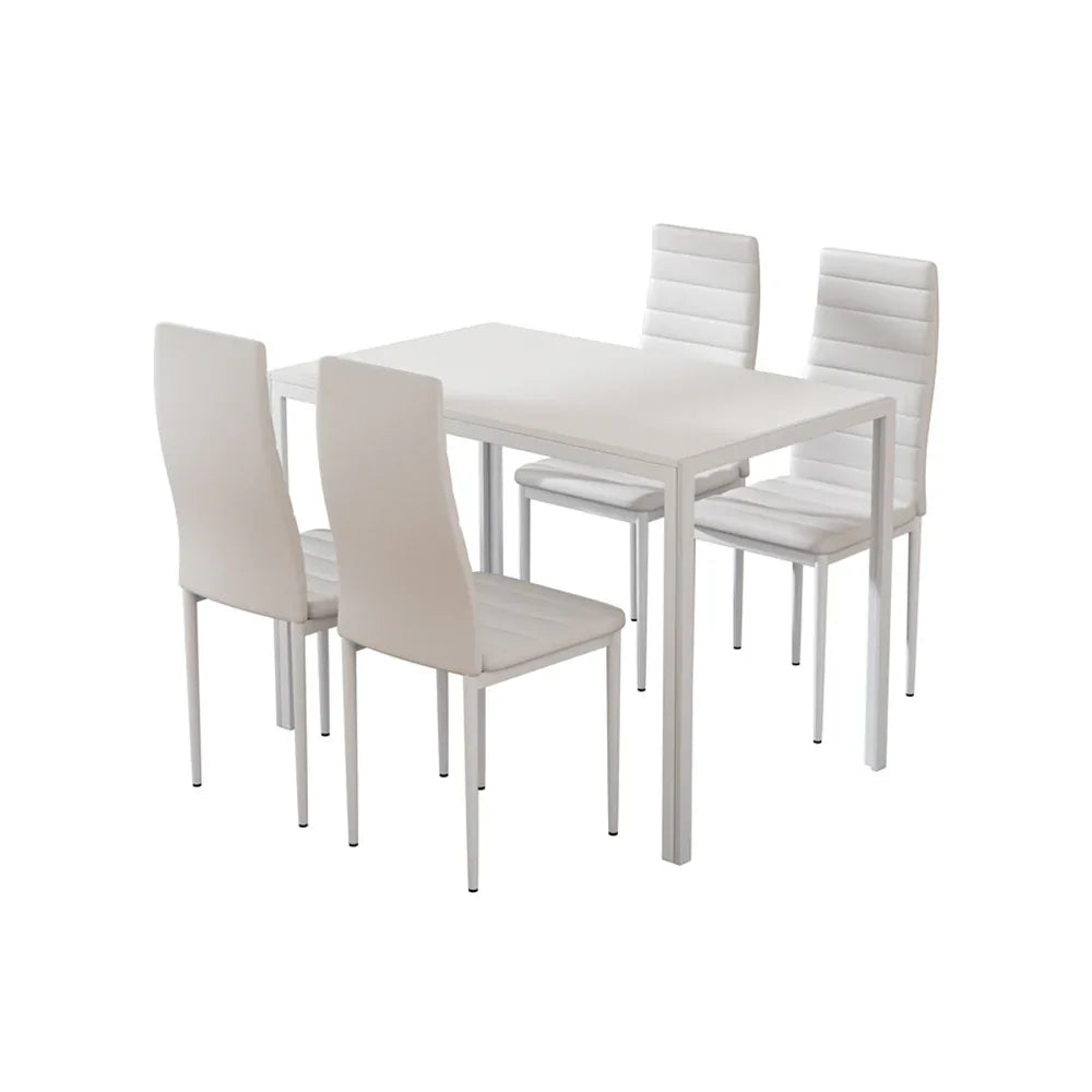 Artiss Dining Chairs and Table Dining Set 4 Chair Set Of 5 White - Mekamart Australia
