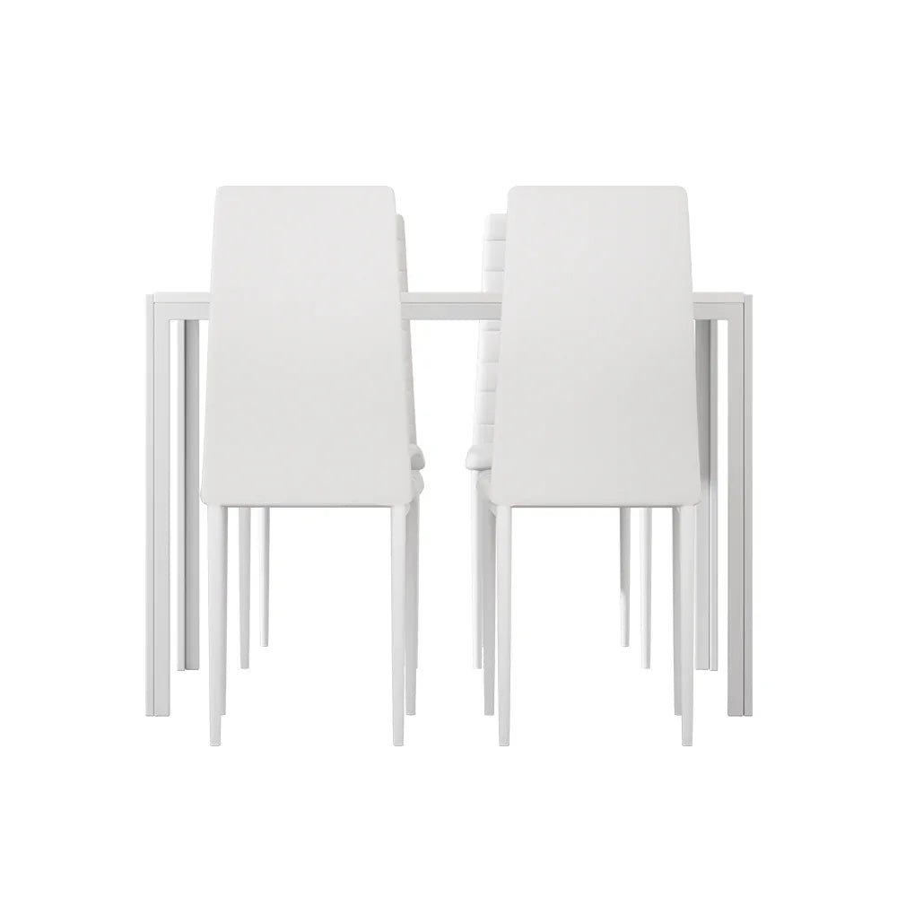 Artiss Dining Chairs and Table Dining Set 4 Chair Set Of 5 White - Mekamart Australia