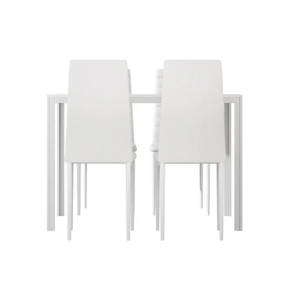 Artiss Dining Chairs and Table Dining Set 4 Chair Set Of 5 White - Mekamart Australia