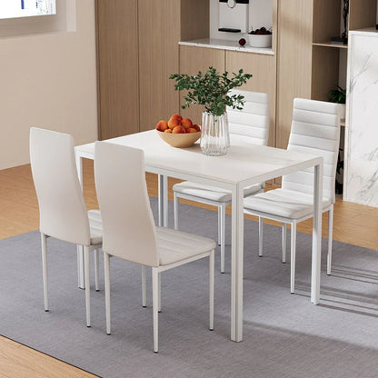 Artiss Dining Chairs and Table Dining Set 4 Chair Set Of 5 White - Mekamart Australia
