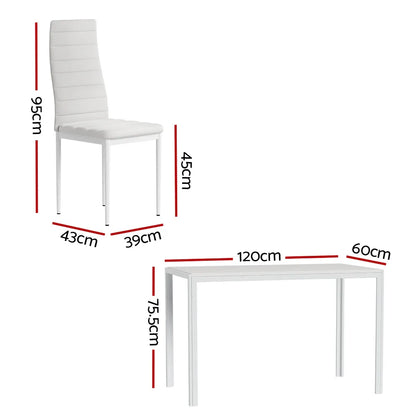 Artiss Dining Chairs and Table Dining Set 6 Chair Set Of 7 White - Mekamart Australia