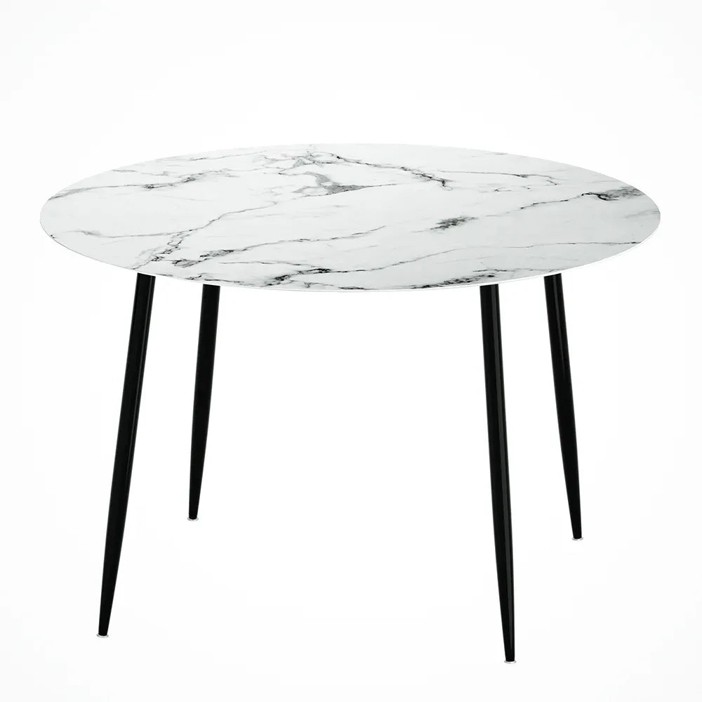 Artiss Dining Table Round Marble Effect 110CM - Mekamart Australia
