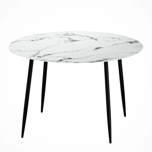 Artiss Dining Table Round Marble Effect 110CM - Mekamart Australia
