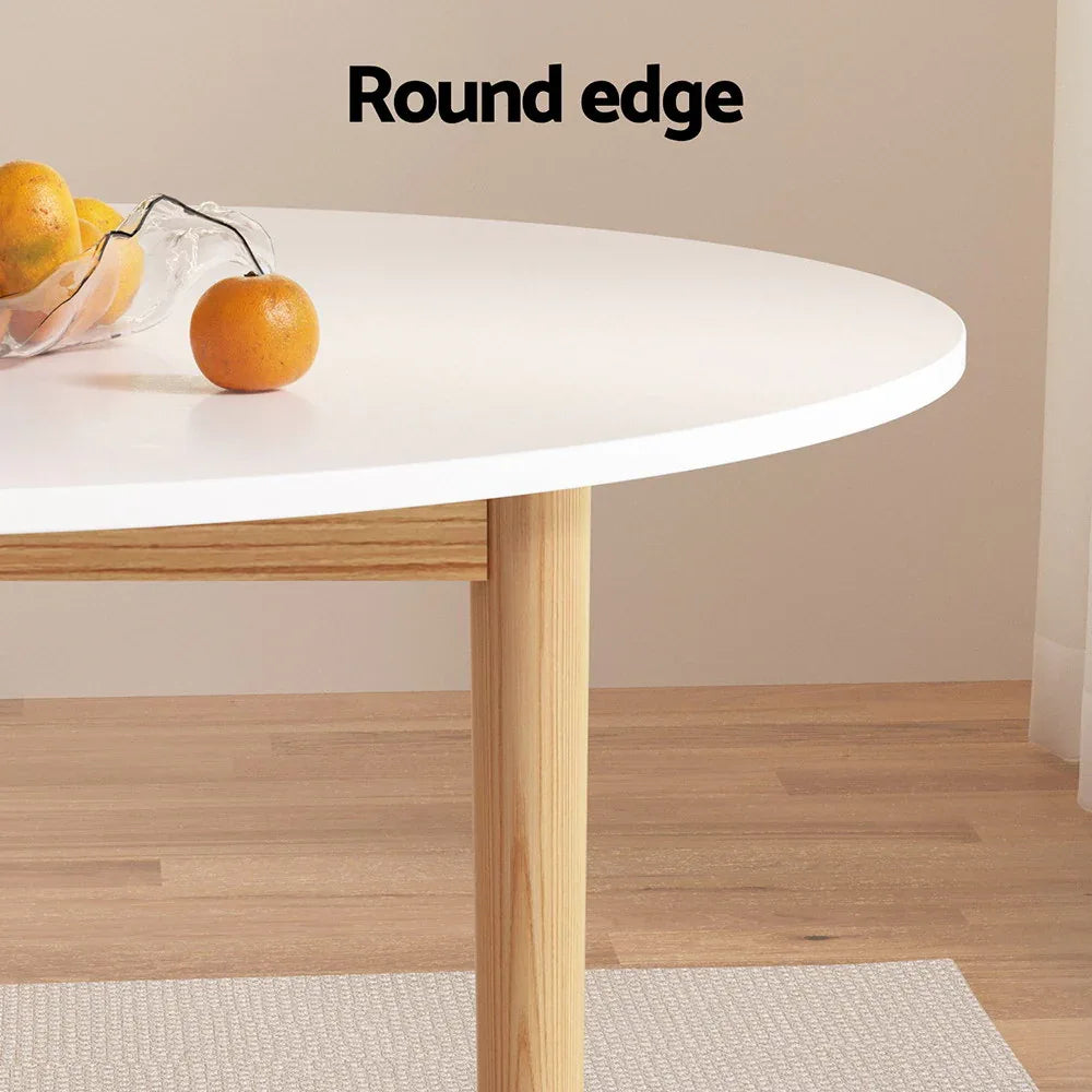 Artiss Dining Table Round White 108CM Diameter Demi - Mekamart Australia