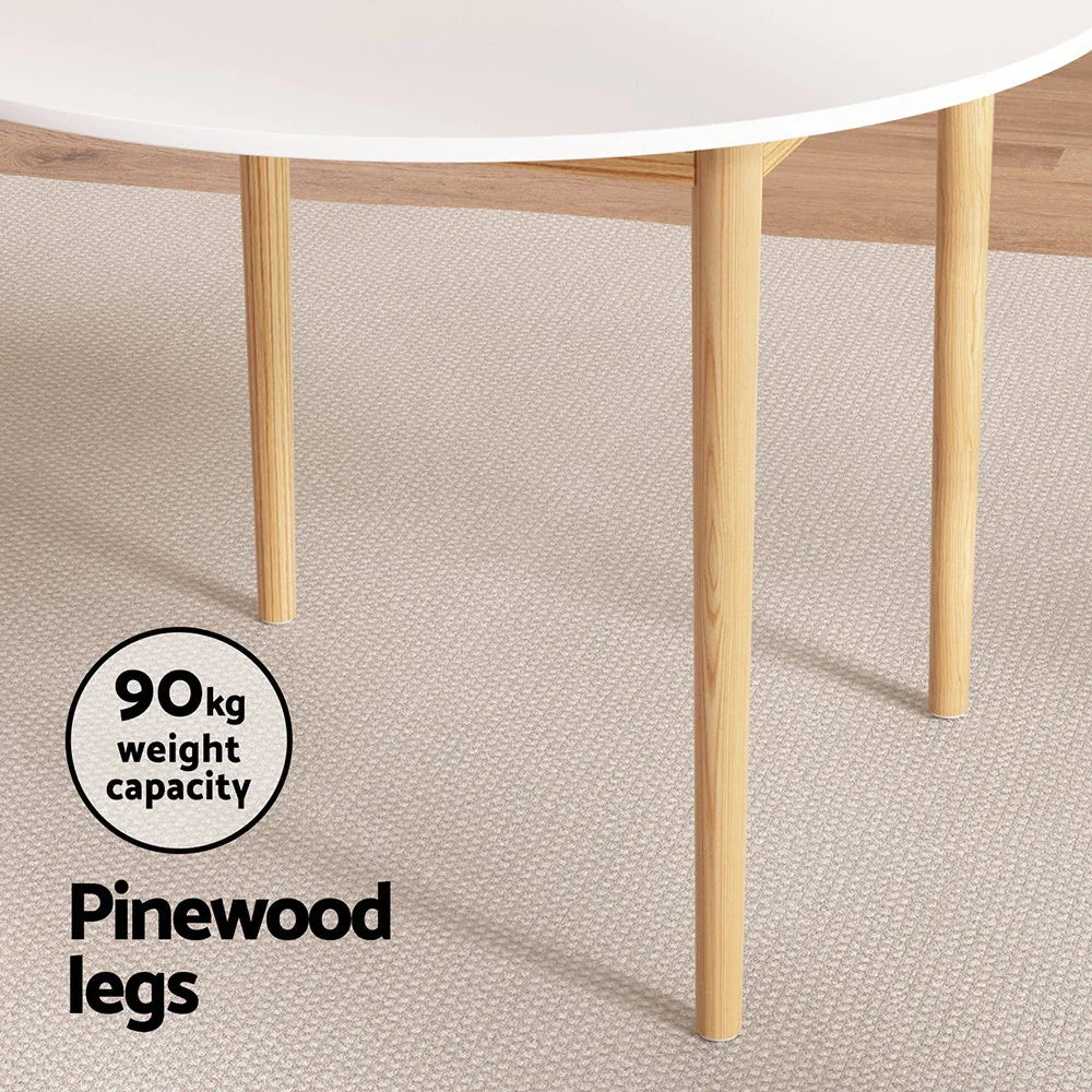 Artiss Dining Table Round White 108CM Diameter Demi - Mekamart Australia