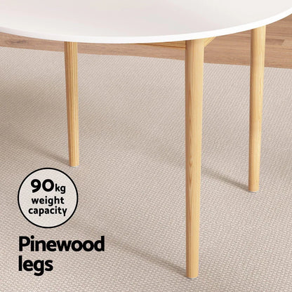 Artiss Dining Table Round White 108CM Diameter Demi - Mekamart Australia