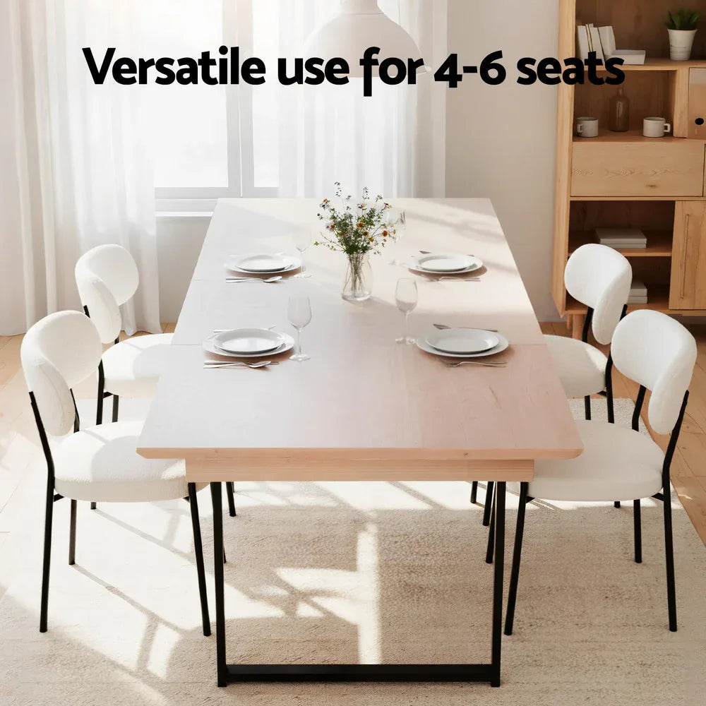 Artiss 2M Extendable Dining Table Kitchen Cafe Lounge Restaurant Tables Natural - Mekamart Australia