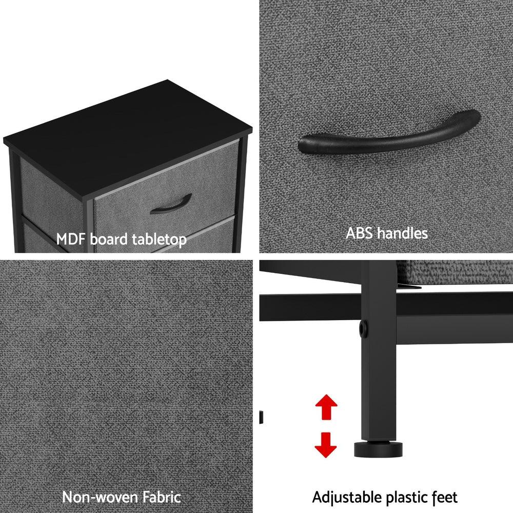 Artiss Chest of 4 Drawers Storage Dresser Tallboy Grey - Mekamart Australia