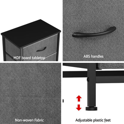 Artiss Chest of 4 Drawers Storage Dresser Tallboy Grey - Mekamart Australia