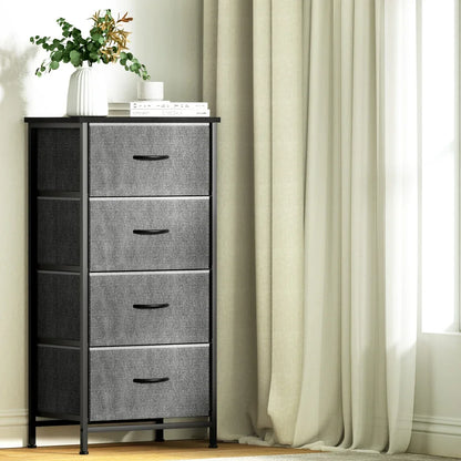 Artiss Chest of 4 Drawers Storage Dresser Tallboy Grey - Mekamart Australia