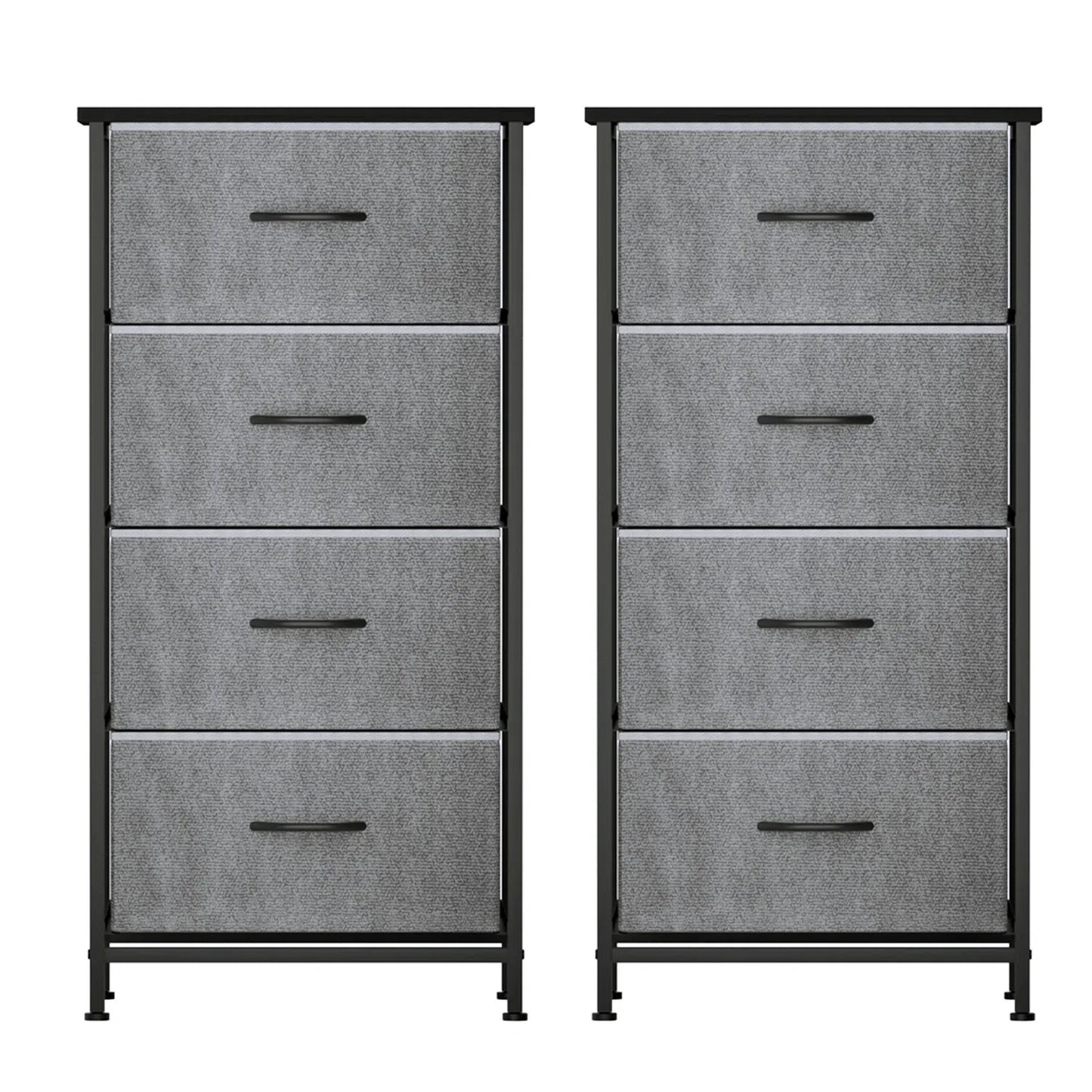 Artiss Set of 2 Chest of 4 Drawers Storage Dresser Tallboy Grey - Mekamart Australia