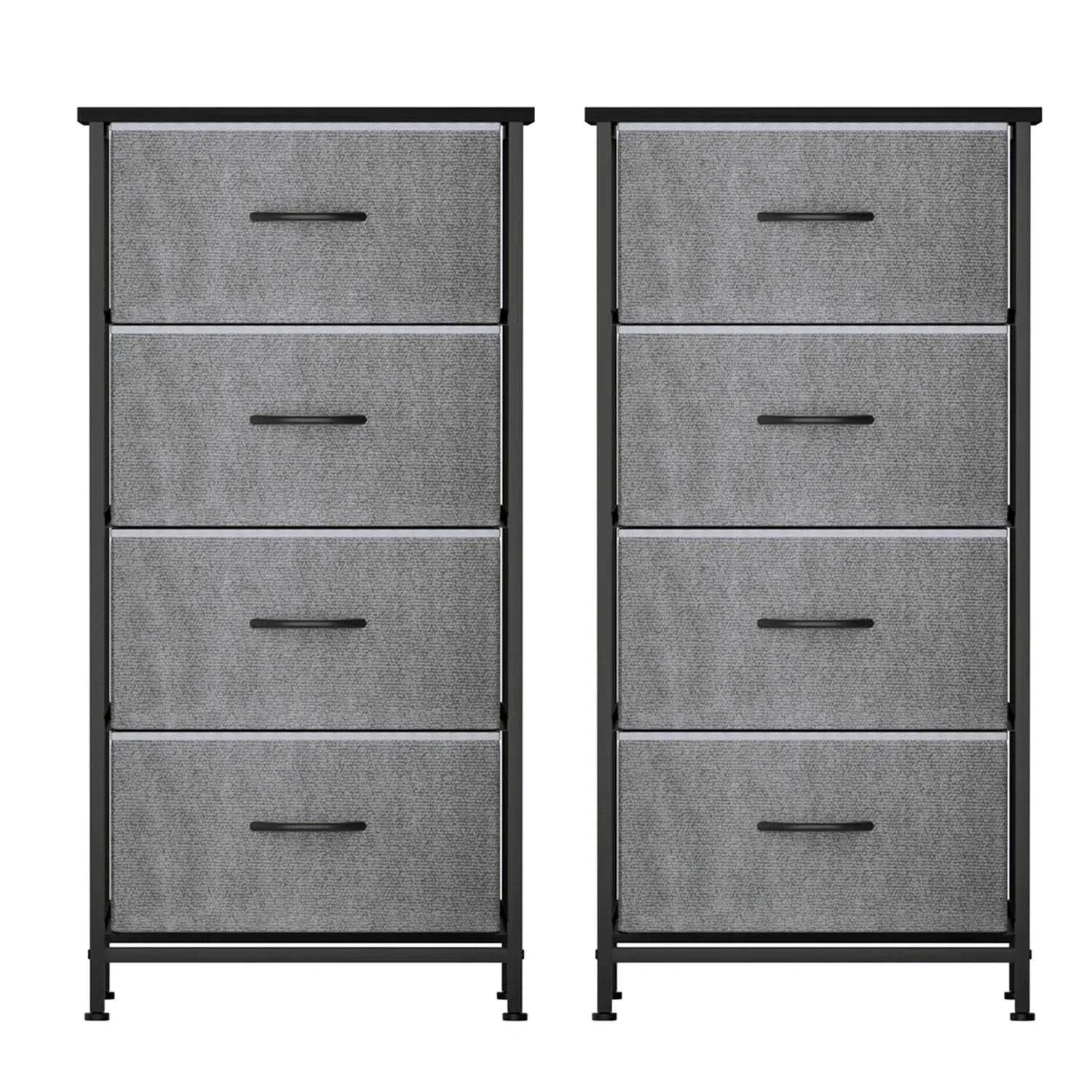 Artiss Set of 2 Chest of 4 Drawers Storage Dresser Tallboy Grey - Mekamart Australia