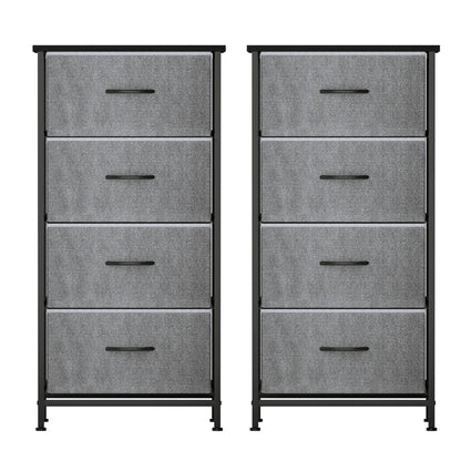 Artiss Set of 2 Chest of 4 Drawers Storage Dresser Tallboy Grey - Mekamart Australia