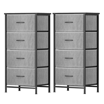 Artiss Set of 2 Chest of 4 Drawers Storage Dresser Tallboy Grey - Mekamart Australia