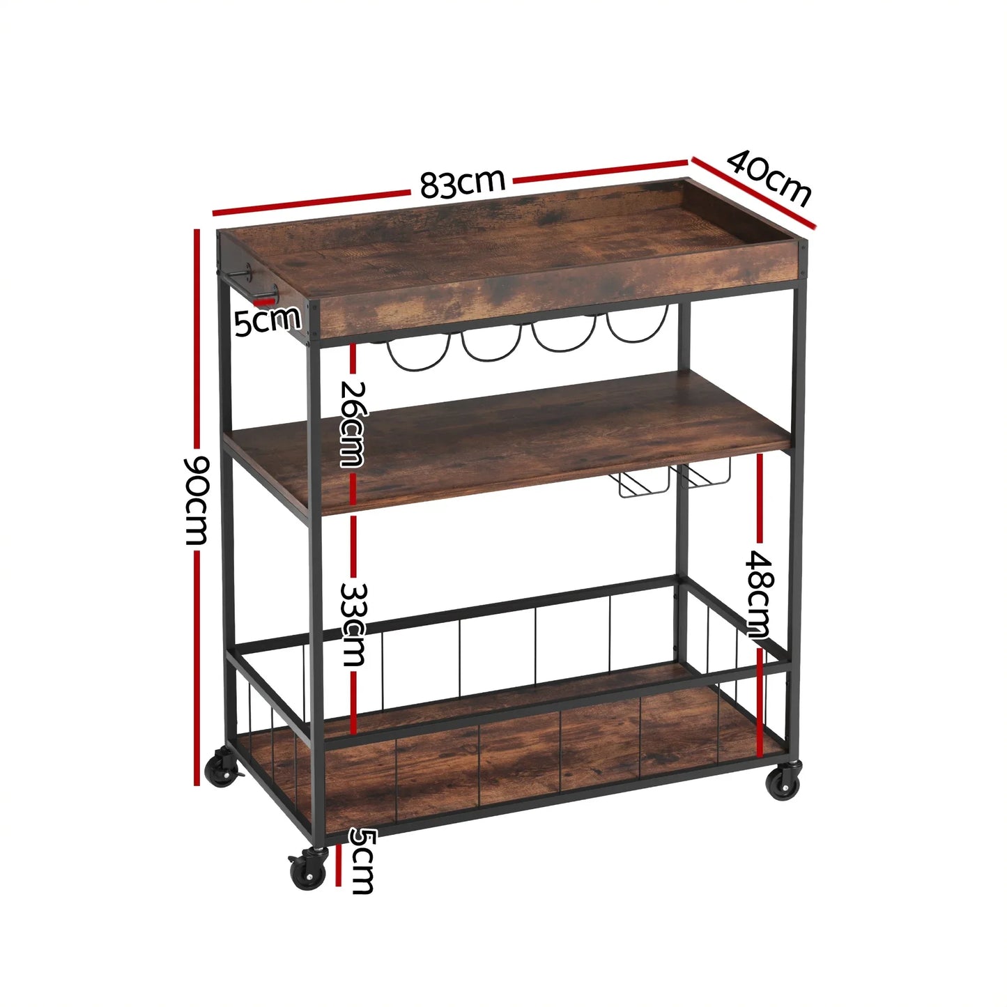 Artiss Kitchen Island Rolling Serving Cart - Mekamart Australia