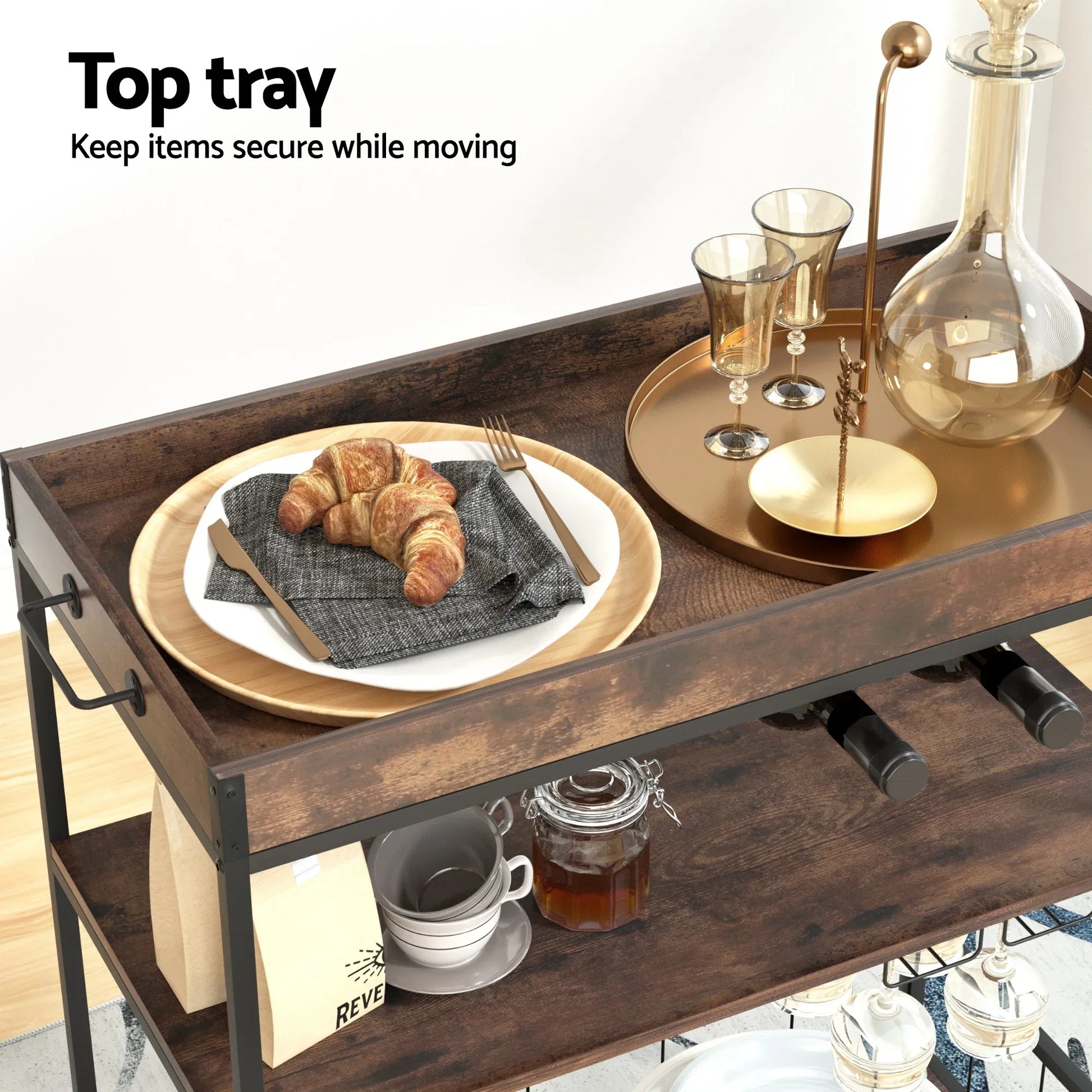 Artiss Kitchen Island Rolling Serving Cart - Mekamart Australia