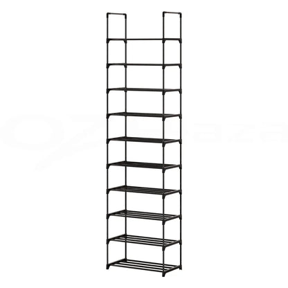 Artiss Shoe Rack DIY Stackable 10-tier Black Dunn - Mekamart Australia
