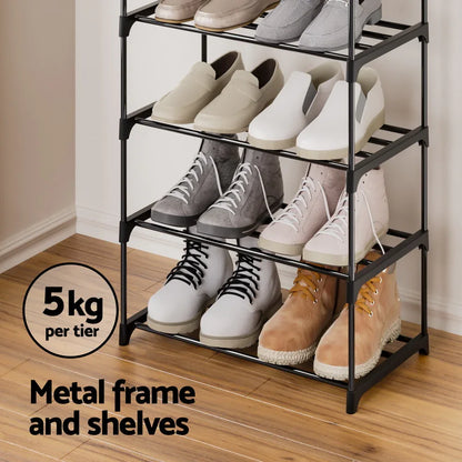 Artiss Shoe Rack DIY Stackable 10-tier Black Dunn - Mekamart Australia