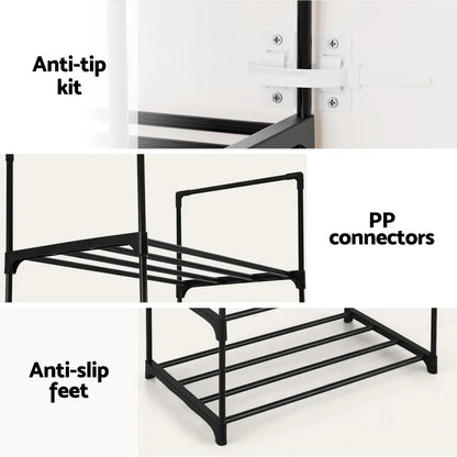 Artiss Shoe Rack DIY Stackable 10-tier Black Dunn - Mekamart Australia
