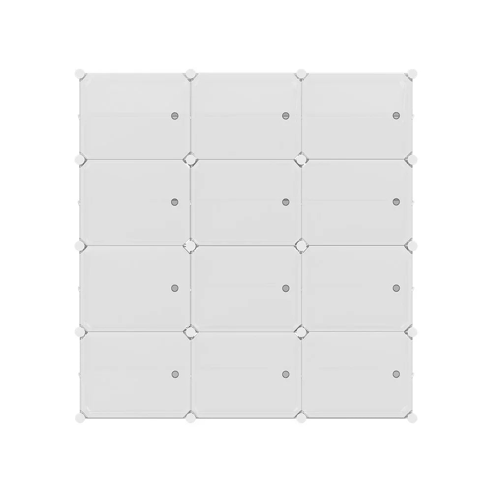 Artiss Shoe Rack DIY 12 Storage Cube Stackable White