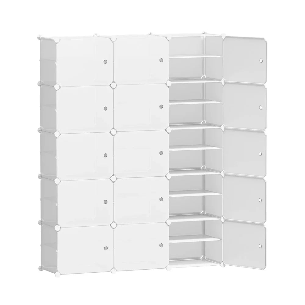 Artiss Shoe Rack Storage Cabinet DIY 15 Storage Cube Stackable White - Mekamart Australia