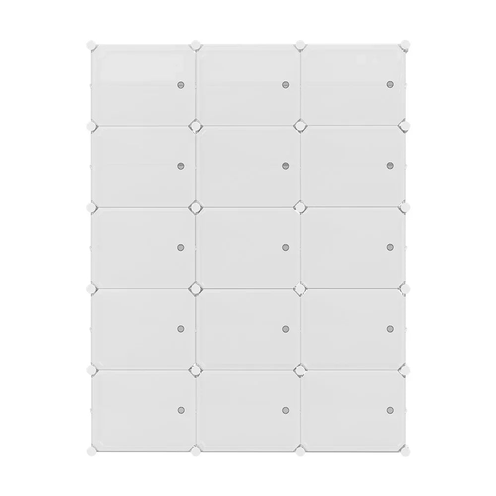 Artiss Shoe Rack Storage Cabinet DIY 15 Storage Cube Stackable White - Mekamart Australia