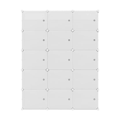 Artiss Shoe Rack Storage Cabinet DIY 15 Storage Cube Stackable White - Mekamart Australia