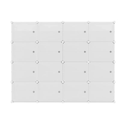 Artiss Shoe Rack DIY 16 Storage Cube Stackable White - Mekamart Australia