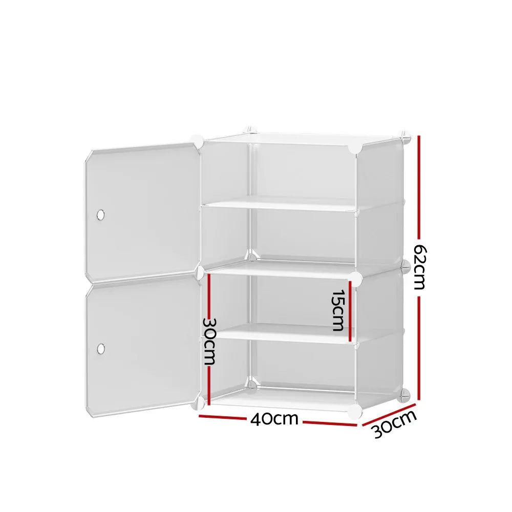 Artiss Shoe Rack DIY Set of 2 Storage Cube Stackable White
