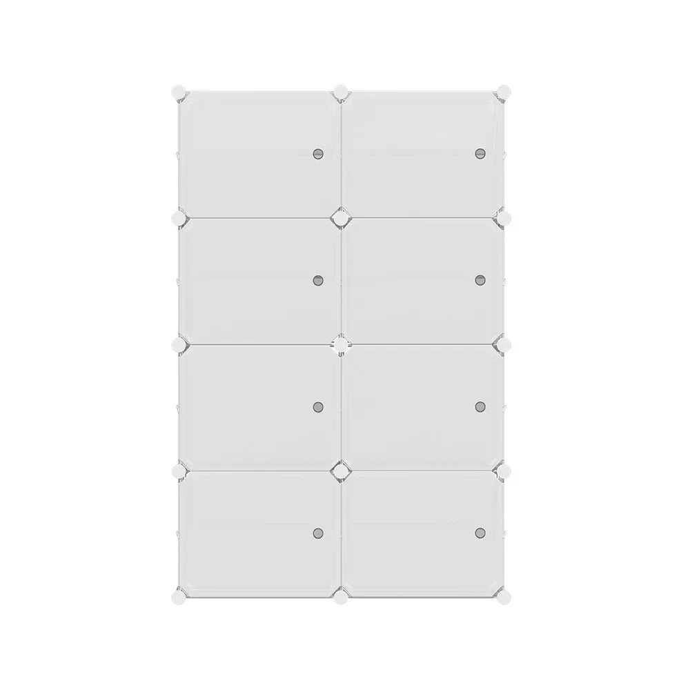 Artiss Shoe Box DIY Set of 8 Storage Cube Stackable White - Mekamart Australia