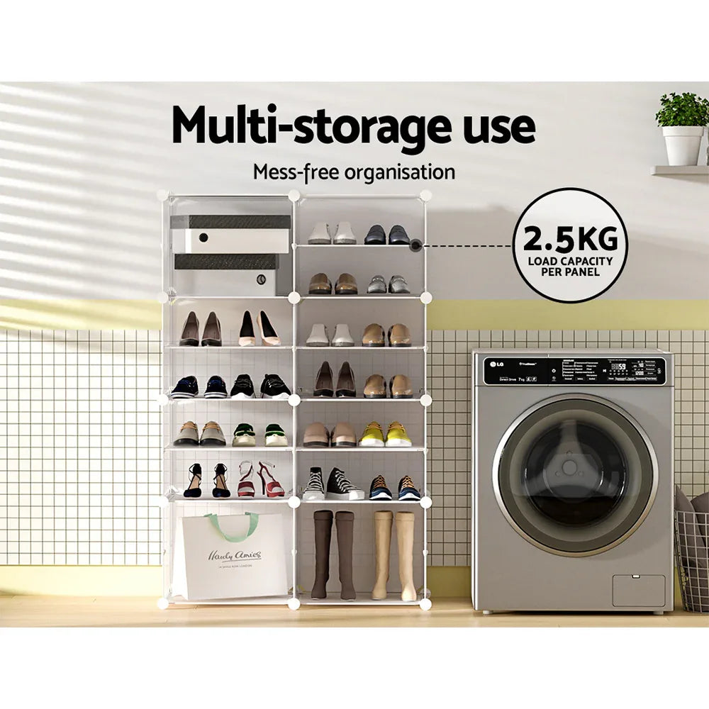 Artiss Shoe Box DIY Set of 8 Storage Cube Stackable White - Mekamart Australia