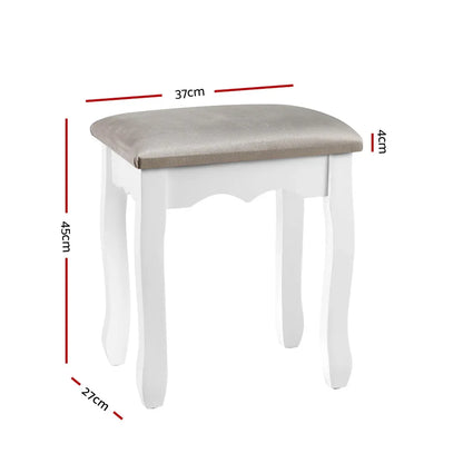 Artiss Dressing Table Stool Velvet Grey - Mekamart Australia