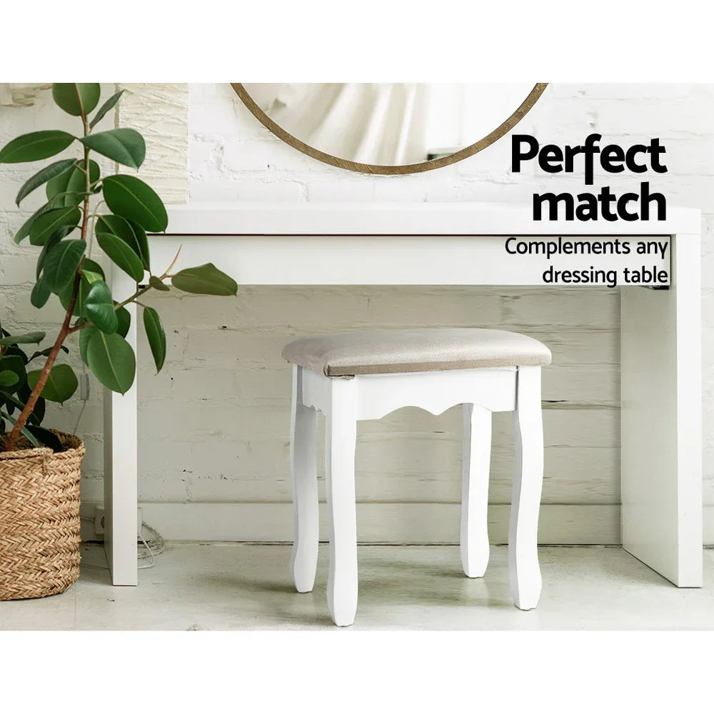 Artiss Dressing Table Stool Velvet Grey - Mekamart Australia