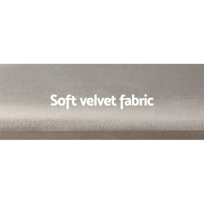 Artiss Dressing Table Stool Velvet Grey - Mekamart Australia