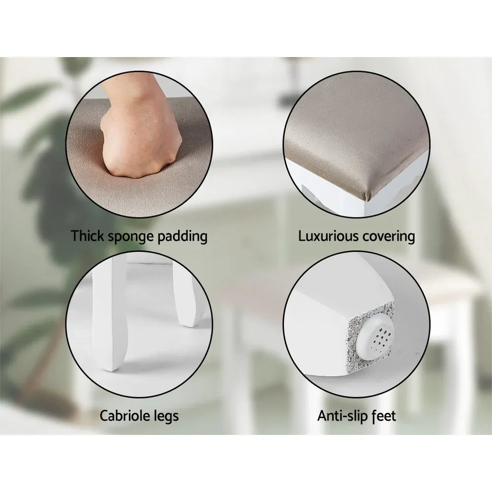 Artiss Dressing Table Stool Velvet Grey - Mekamart Australia