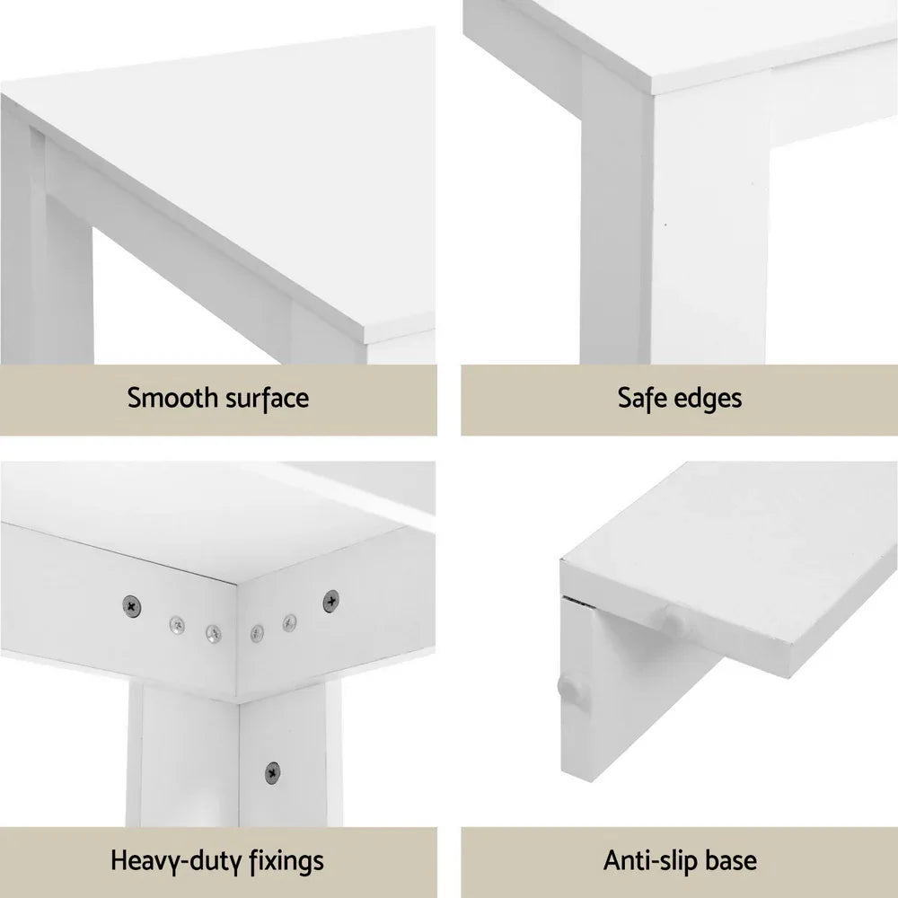 1 Artiss Dining Table and 4 Chairs Set White Sherpa - Mekamart Australia