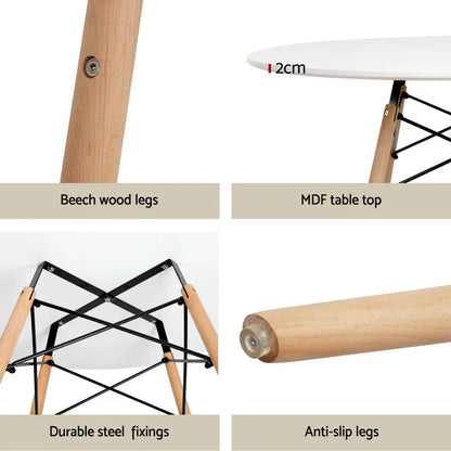 1 Artiss Dining Table and 4 Chairs Set DSW White - Mekamart Australia