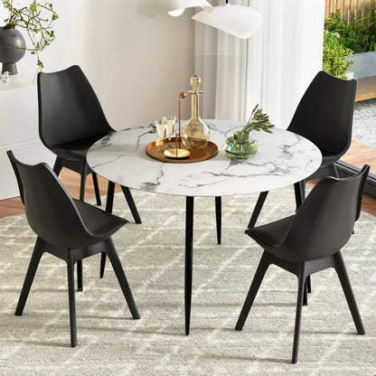 1 Artiss Dining Table and 4 Chairs Set Marble Black - Mekamart Australia