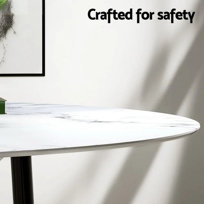 1 Artiss Dining Table and 4 Chairs Set Marble Grey - Mekamart Australia