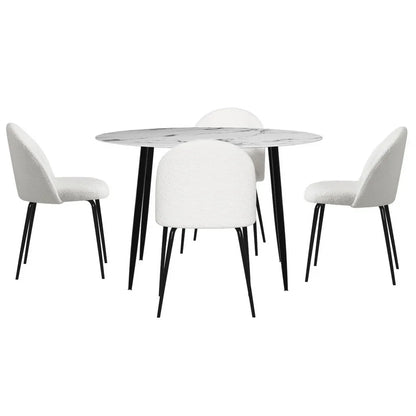 1 Artiss Dining Table and 4 Chairs Set Marble White - Mekamart Australia
