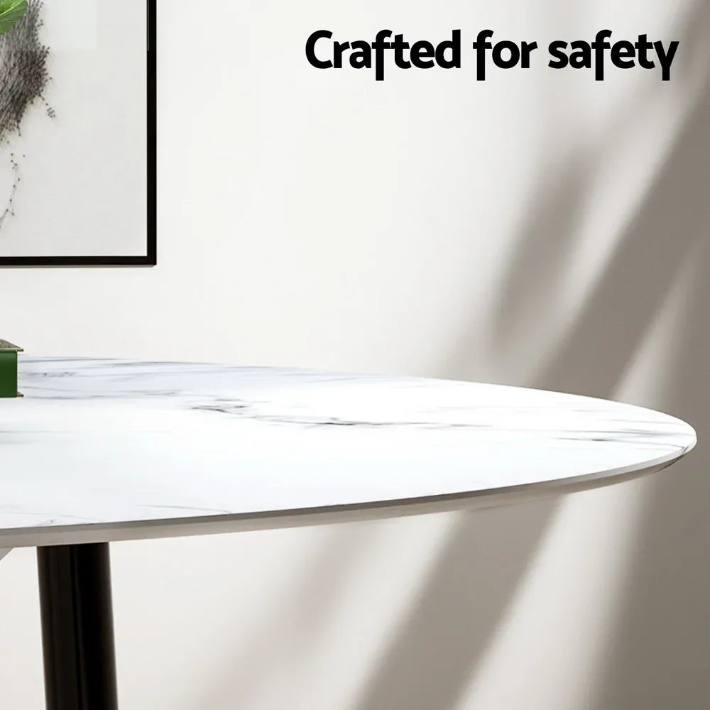 1 Artiss Dining Table and 4 Chairs Set Marble White - Mekamart Australia