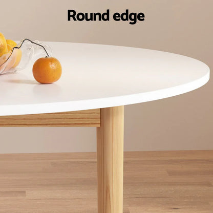 1 Artiss Dining Table and 4 Chairs Set White Wood - Mekamart Australia