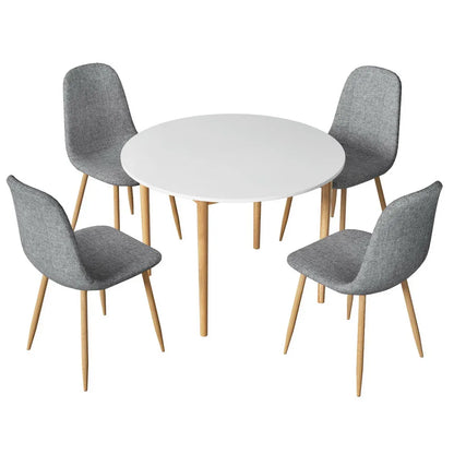 1 Artiss Dining Table and 4 Chairs Set White Grey - Mekamart Australia