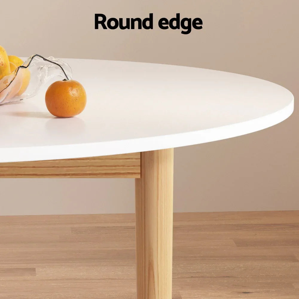 1 Artiss Dining Table and 4 Chairs Set White Grey - Mekamart Australia